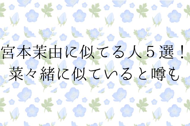 宮本茉由に似てる人５選！ 菜々緒に似ていると噂もの画像