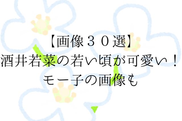 【画像３０選】酒井若菜の若い頃が可愛い！モー子の画像もの画像